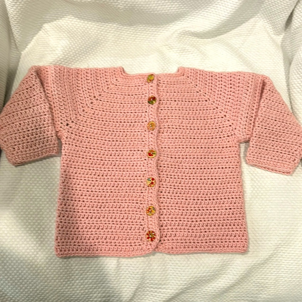 Kids Handmade Crochet sweater. 100% cotton.